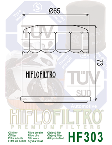 Filtro Olio Hiflofiltro HF303 Moto | RidersMoto
