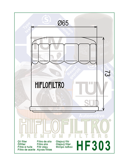 Filtro Olio Hiflofiltro HF303 Moto | RidersMoto