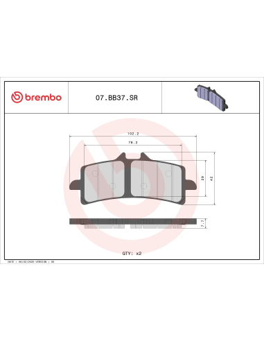 Brembo 07BB37SR Pastiglie Freno Moto Sinterizzate SR